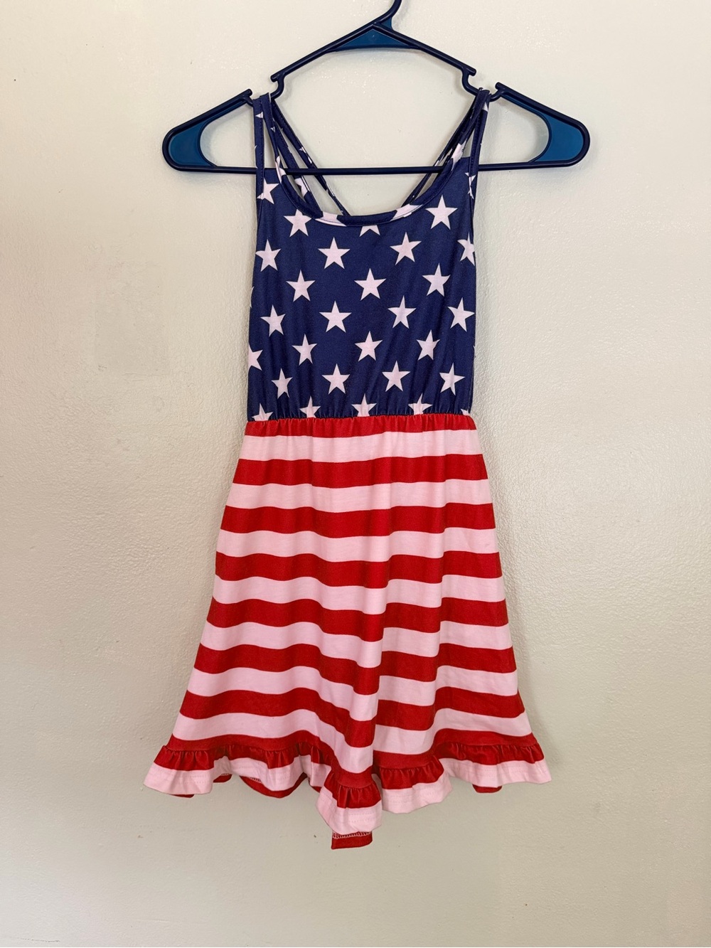 Stars & Stripes Sleeveless Dress - Patriotic Red, White & Blue